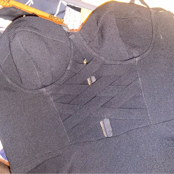 Chic Black Strapless Dress - Picture 5 of 5